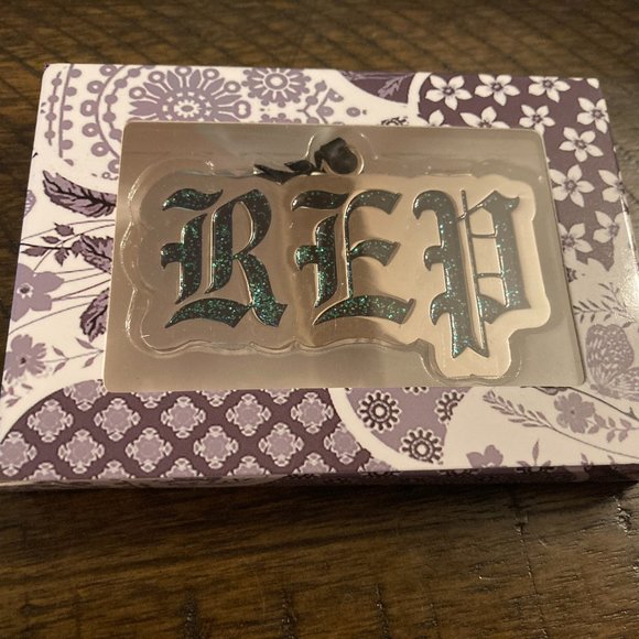 Taylor Swift Holiday Collection Reputation Rep Logo Black Glitter Ornament NEW - Picture 3 of 5